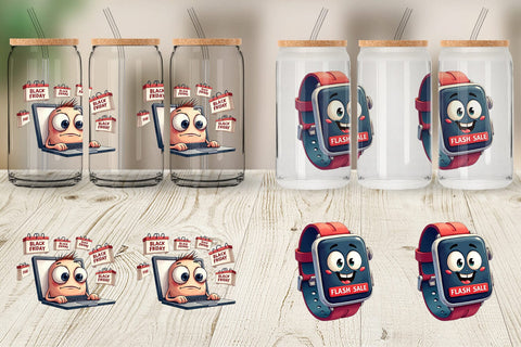 Glass Can Cyber Monday Craze Sublimation artnoy 