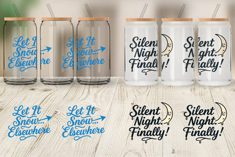 Glass Can Cynical Christmas Phrases Sublimation artnoy 