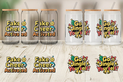 Glass Can Cynical Christmas Phrases Sublimation artnoy 