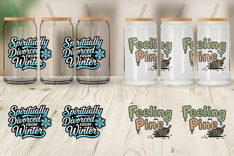 Glass Can Cynical Christmas Phrases Sublimation artnoy 