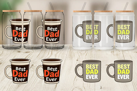Glass Can Dad’s Coffee Mug Sublimation artnoy 