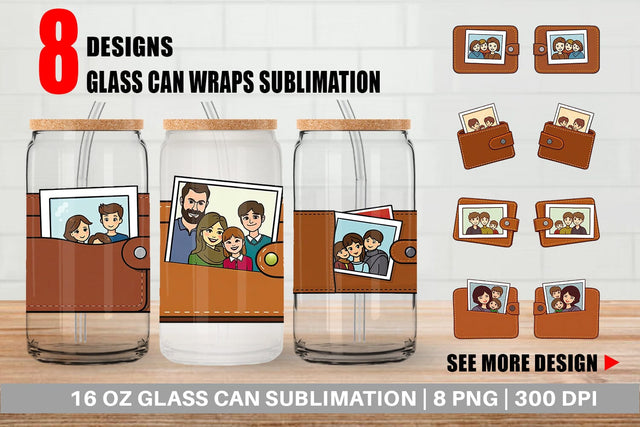 Glass Can Dad’s Wallet Sublimation artnoy 