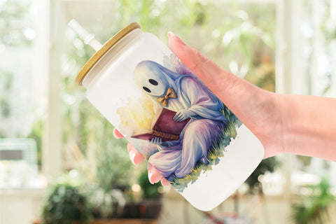 Glass Can Dark Academia Ghost Reader Sublimation artnoy 