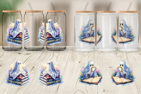 Glass Can Dark Academia Ghost Reader Sublimation artnoy 