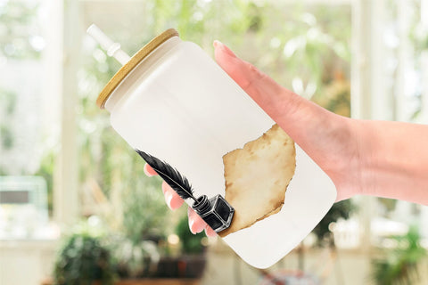 Glass Can Dark Academia Scholarly Christmas Sublimation artnoy 