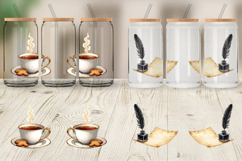 Glass Can Dark Academia Scholarly Christmas Sublimation artnoy 