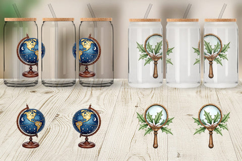 Glass Can Dark Academia Scholarly Christmas Sublimation artnoy 