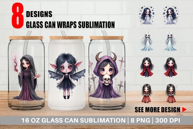 Glass Can Dark Fantasy Dolls Sublimation artnoy 