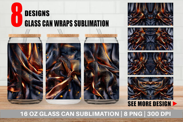 Glass Can Dark Silk Satin Sublimation artnoy 