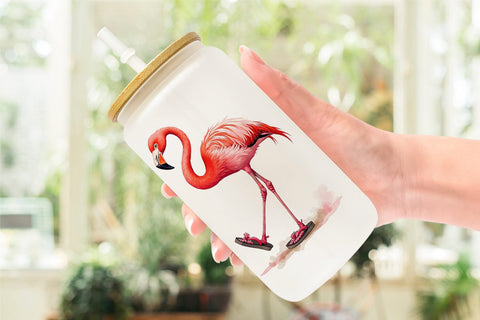 Glass Can Derpy Beach Birds Sublimation artnoy 