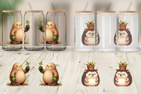 Glass Can Derpy Garden Helpers Watercolor Sublimation artnoy 