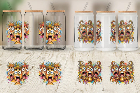 Glass Can Desert Animal Heat Hysteria Ink Sketch Sublimation artnoy 
