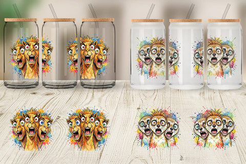 Glass Can Desert Animal Heat Hysteria Ink Sketch Sublimation artnoy 