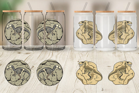 Glass Can Dino Fossil Sublimation artnoy 