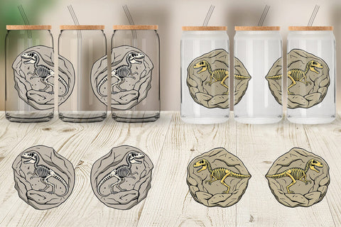 Glass Can Dino Fossil Sublimation artnoy 
