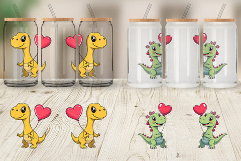 Glass Can Dino with Balloon Sublimation artnoy 
