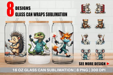 Glass Can Doctor Chaos Critters Sublimation artnoy 