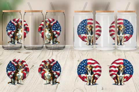 Glass Can Dog 4th of July Sublimation artnoy 
