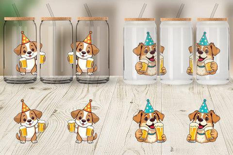 Glass Can Dog Beer Day Sublimation artnoy 