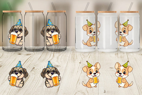 Glass Can Dog Beer Day Sublimation artnoy 