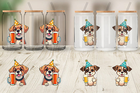 Glass Can Dog Beer Day Sublimation artnoy 