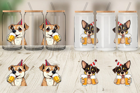 Glass Can Dog Beer Day Sublimation artnoy 