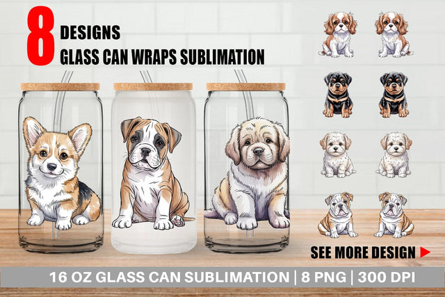 Glass Can Dog Nursery Sublimation artnoy 