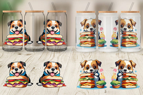 Glass Can Dog with Sandwich Sublimation artnoy 