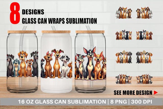 Glass Can Dogs Emotion Sublimation artnoy 