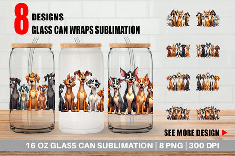 Glass Can Dogs Emotion Sublimation artnoy 