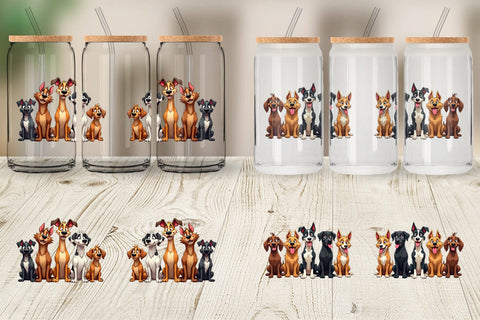 Glass Can Dogs Emotion Sublimation artnoy 