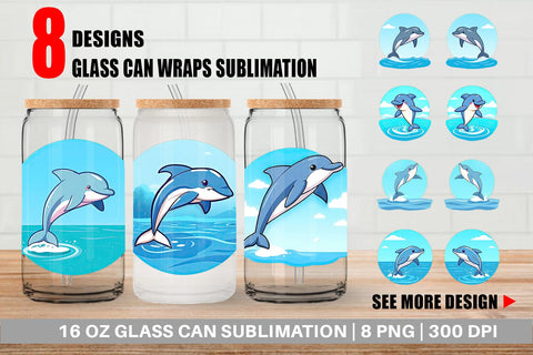 Glass Can Dolphin Sublimation artnoy 