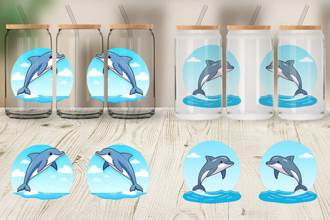 Glass Can Dolphin Sublimation artnoy 