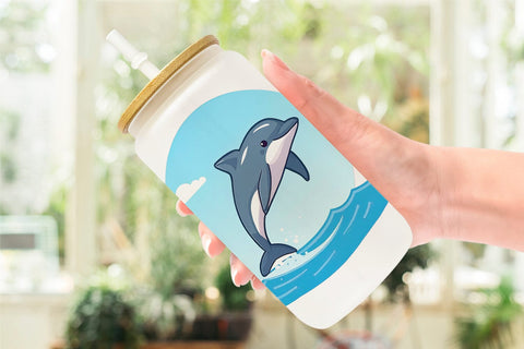 Glass Can Dolphin Sublimation artnoy 