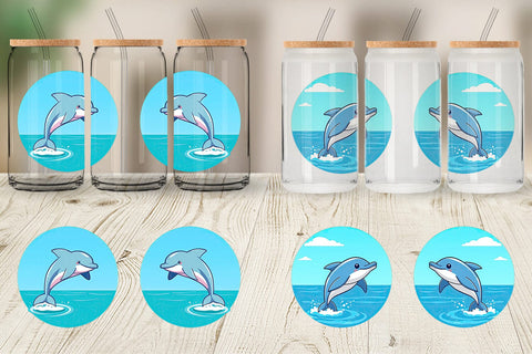 Glass Can Dolphin Sublimation artnoy 