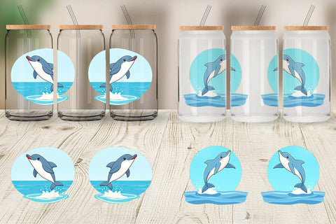Glass Can Dolphin Sublimation artnoy 