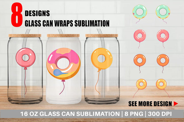Glass Can Donut Balloon Sublimation artnoy 