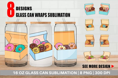 Glass Can Donut Box Sublimation artnoy 