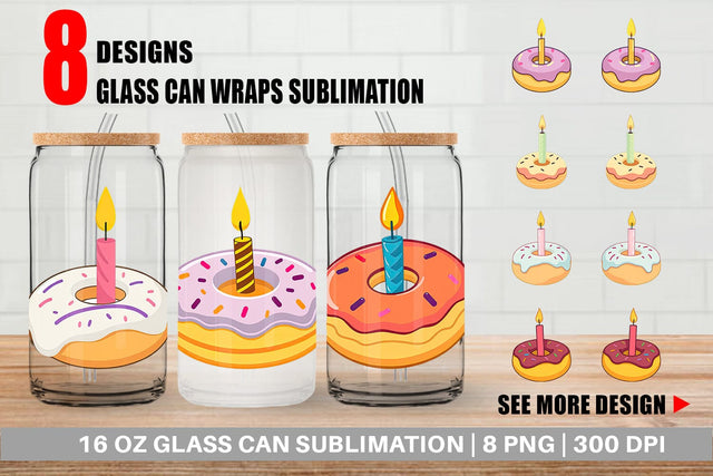 Glass Can Donut Candle Sublimation artnoy 