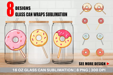 Glass Can Donut Stick Sublimation artnoy 