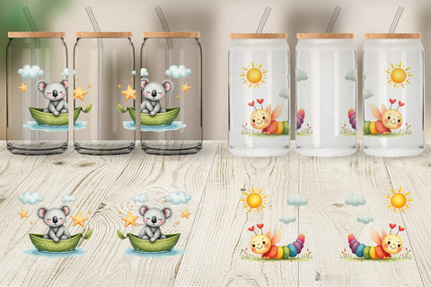 Glass Can Doodle Dream Animals Sublimation artnoy 