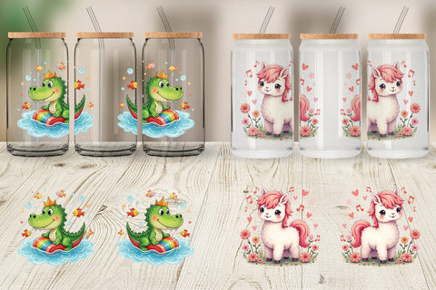 Glass Can Doodle Dream Animals Sublimation artnoy 