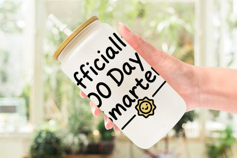 Glass Can Doodle Marker 100 Days of School Sublimation artnoy 