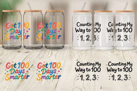 Glass Can Doodle Marker 100 Days of School Sublimation artnoy 