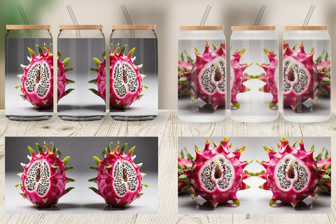Glass Can Dragon Fruit Sublimation artnoy 