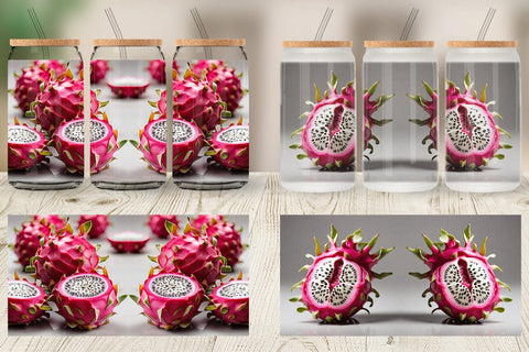 Glass Can Dragon Fruit Sublimation artnoy 