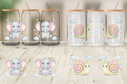 Glass Can Dreamy Floating Toybox Watercolor Sublimation artnoy 