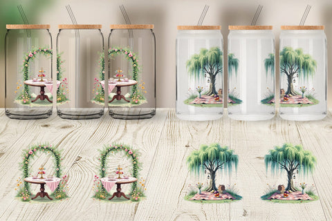 Glass Can Dreamy Garden Picnic Sublimation artnoy 