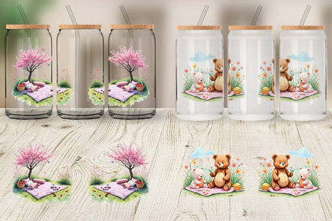 Glass Can Dreamy Garden Picnic Sublimation artnoy 