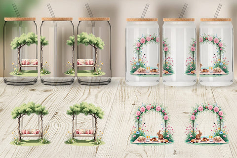 Glass Can Dreamy Garden Picnic Sublimation artnoy 